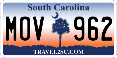 SC license plate MOV962