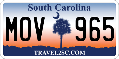 SC license plate MOV965