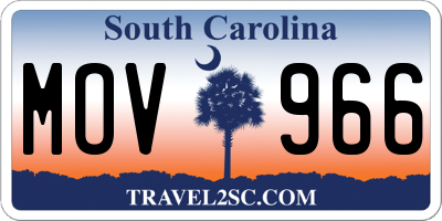 SC license plate MOV966