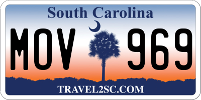 SC license plate MOV969