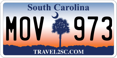 SC license plate MOV973