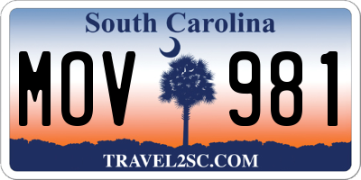 SC license plate MOV981