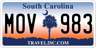SC license plate MOV983