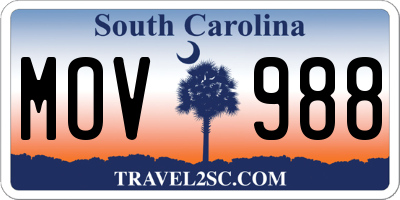 SC license plate MOV988