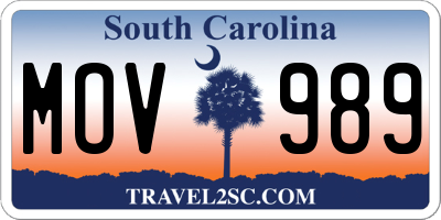 SC license plate MOV989