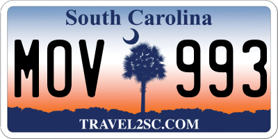 SC license plate MOV993