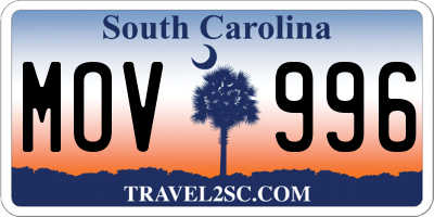 SC license plate MOV996