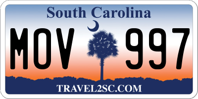 SC license plate MOV997