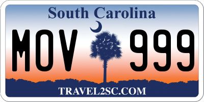 SC license plate MOV999