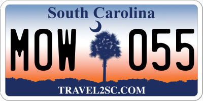 SC license plate MOW055