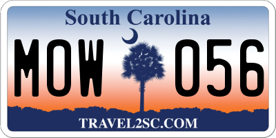 SC license plate MOW056