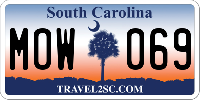 SC license plate MOW069