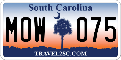 SC license plate MOW075