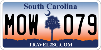 SC license plate MOW079