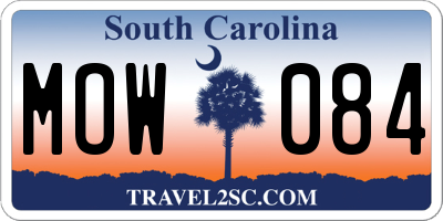 SC license plate MOW084