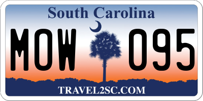 SC license plate MOW095