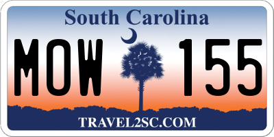 SC license plate MOW155