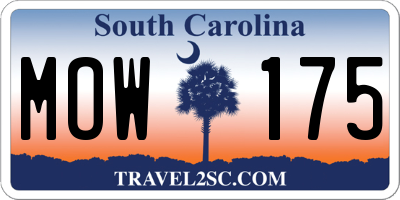 SC license plate MOW175