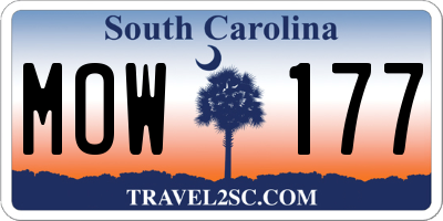 SC license plate MOW177