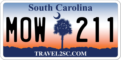 SC license plate MOW211