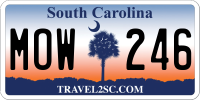 SC license plate MOW246