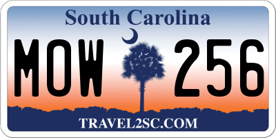 SC license plate MOW256