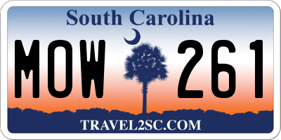 SC license plate MOW261
