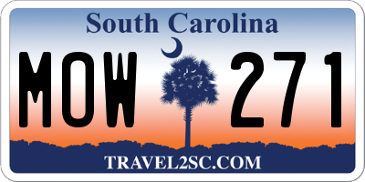 SC license plate MOW271