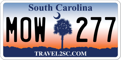 SC license plate MOW277