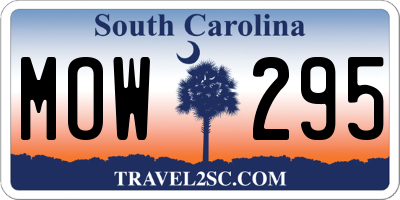 SC license plate MOW295