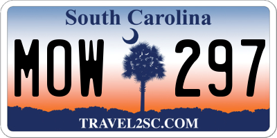 SC license plate MOW297