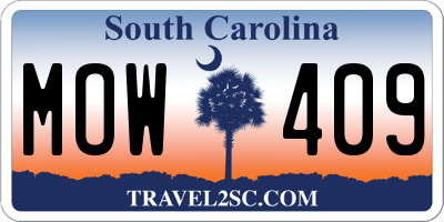 SC license plate MOW409
