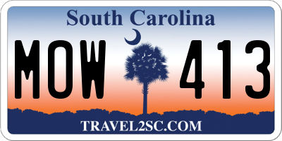 SC license plate MOW413
