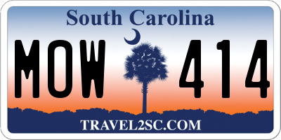 SC license plate MOW414