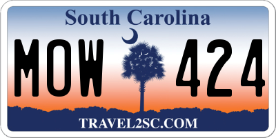 SC license plate MOW424
