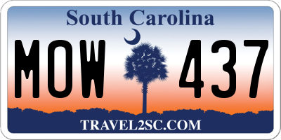 SC license plate MOW437