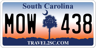 SC license plate MOW438