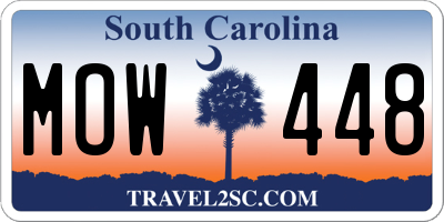 SC license plate MOW448