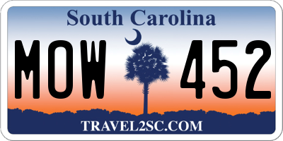 SC license plate MOW452