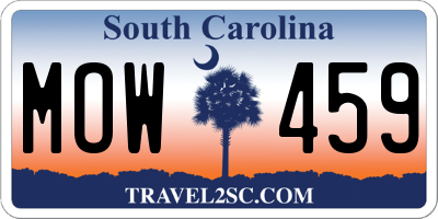 SC license plate MOW459