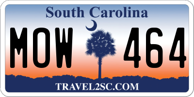 SC license plate MOW464