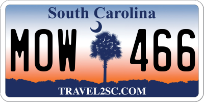 SC license plate MOW466