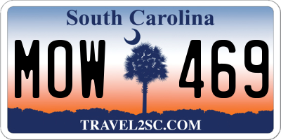 SC license plate MOW469