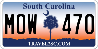 SC license plate MOW470