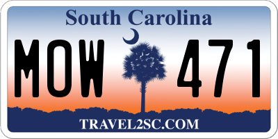 SC license plate MOW471