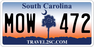 SC license plate MOW472