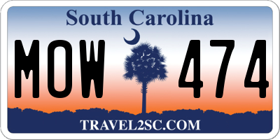 SC license plate MOW474