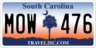 SC license plate MOW476