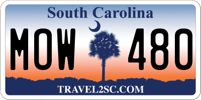 SC license plate MOW480