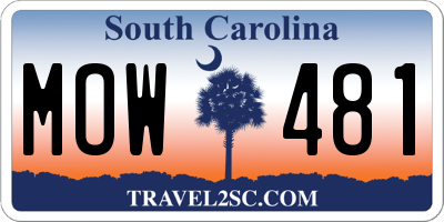 SC license plate MOW481